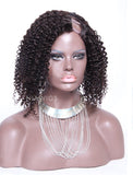 Kinky Curly Upart Wigs #2 Darkest Brown Human Hair Wig With Left Part Opening