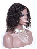 Kinky Curly Upart Wigs #2 Darkest Brown Human Hair Wig With Left Part Opening