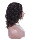 Kinky Curly Upart Wigs #2 Darkest Brown Human Hair Wig With Left Part Opening