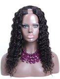 Curly U Part Human Hair Wig Natural Black Upart Wigs