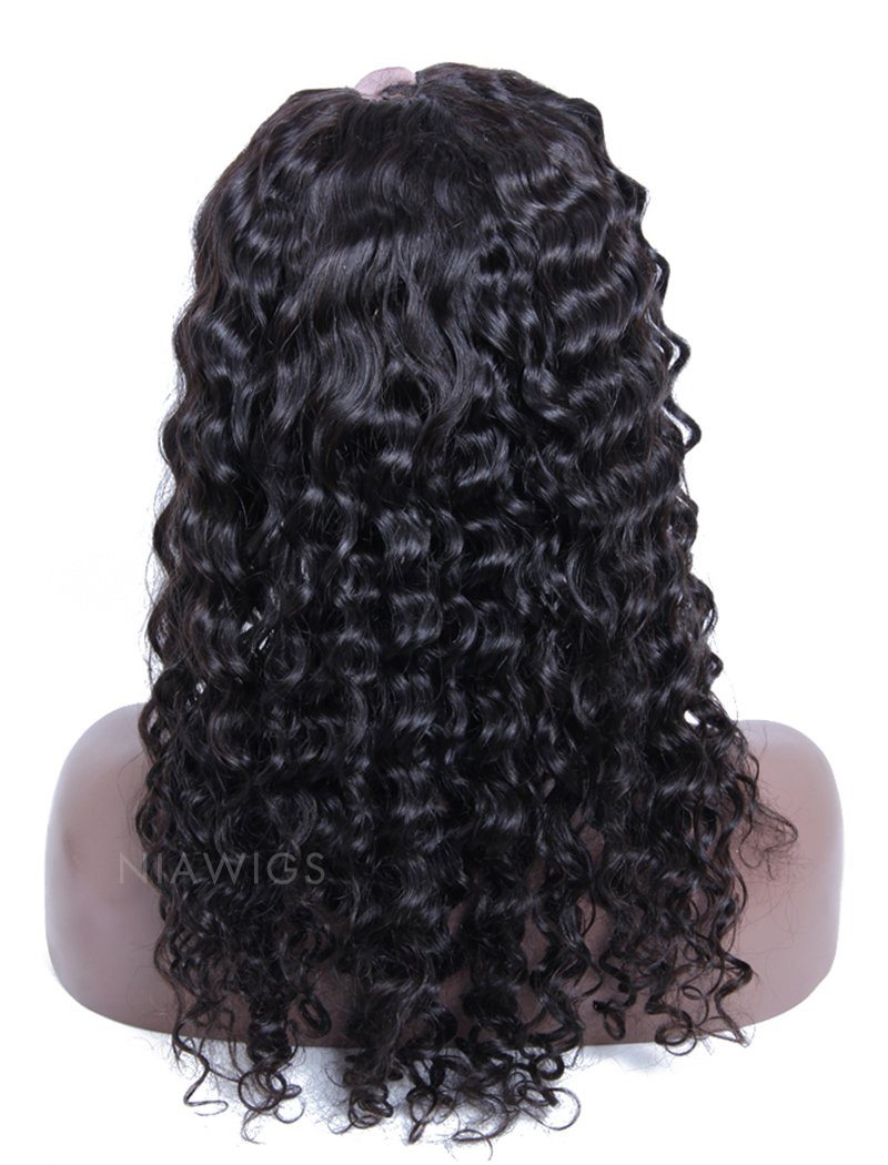 Curly U Part Human Hair Wig Natural Black Upart Wigs