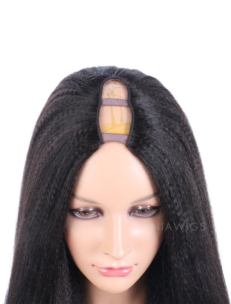 Yaki Straight U Part Human Hair Wigs With Natural Color