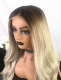 Yvette Virgin Hair Full Lace Wig 22 Inches Brown Roots & Silvery Grey
